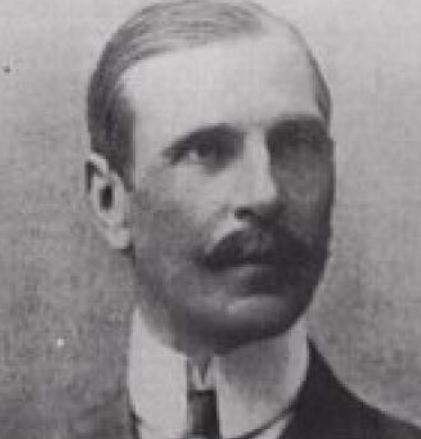 Black and white portrait of man with mustache