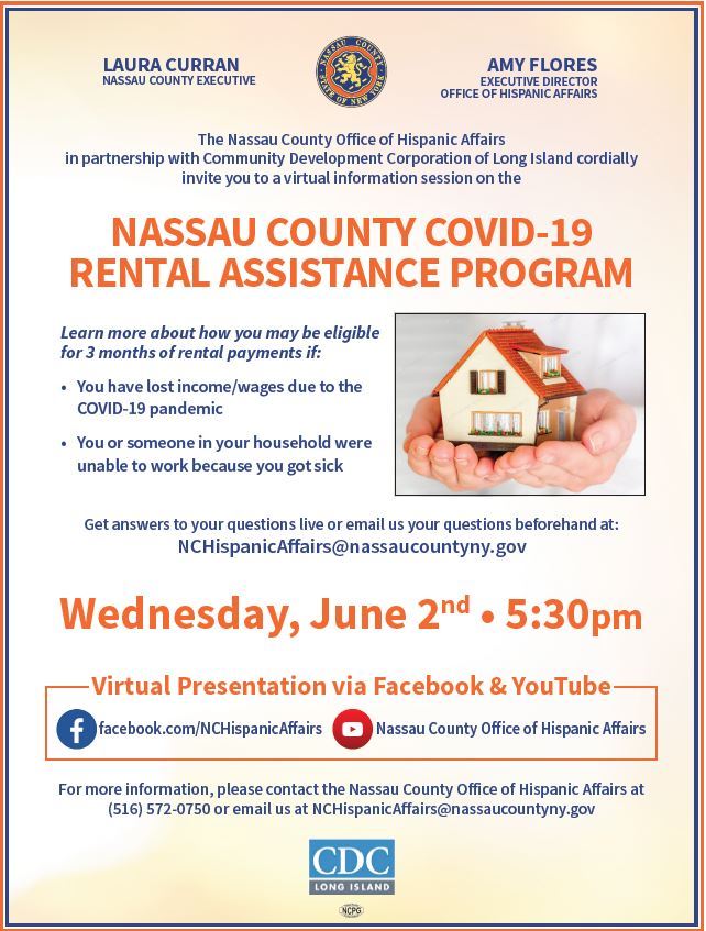 COVID19 Nassau County Rental Assistance Program Flyer in English