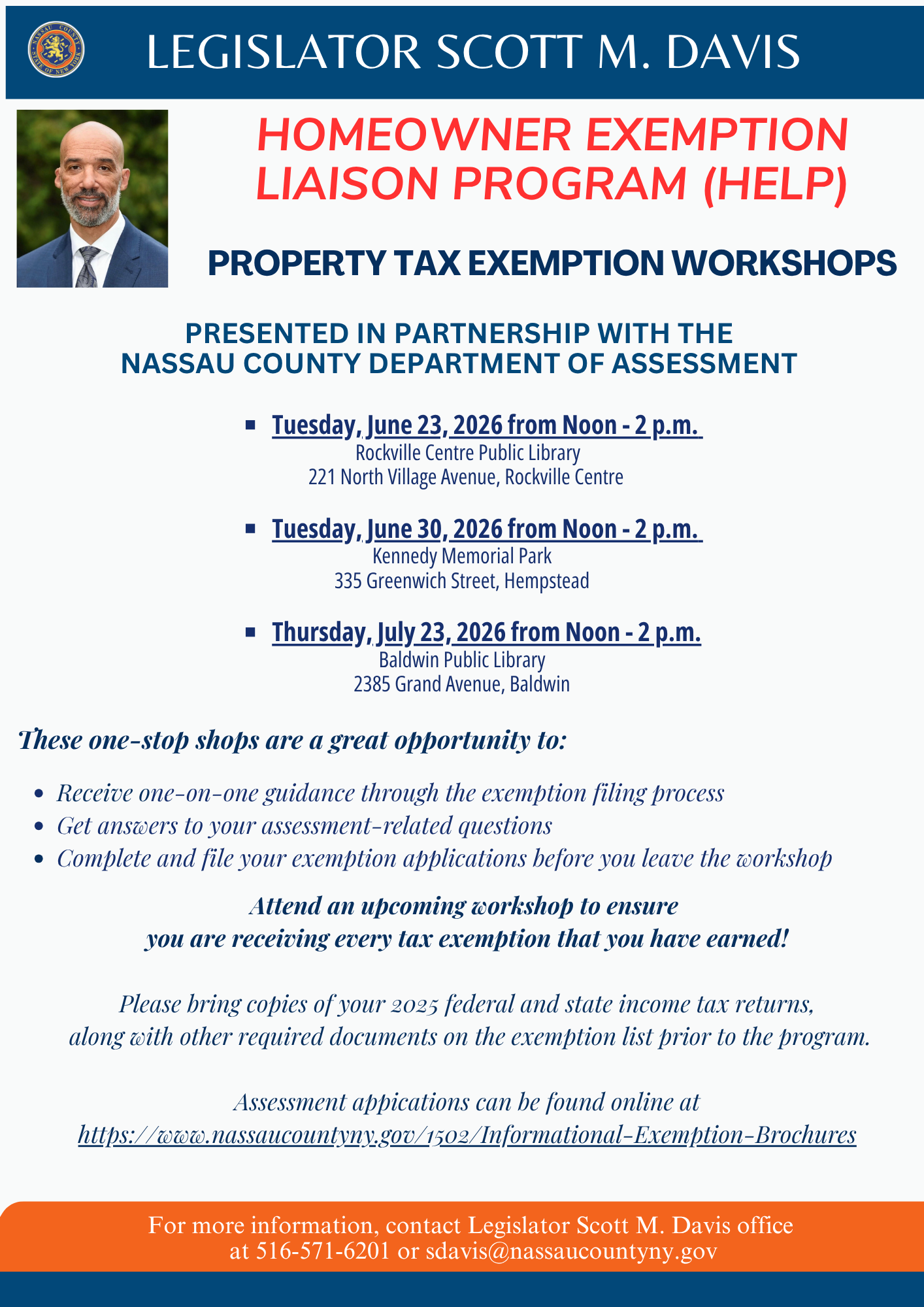 Homeowner Exemption Liason Program English flyer