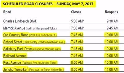 Scheduled Road Closures