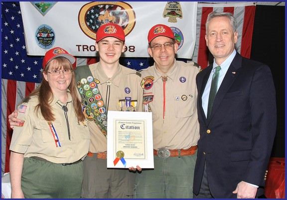 Legislator Nicholello Honors New troop 298 Eagle scout