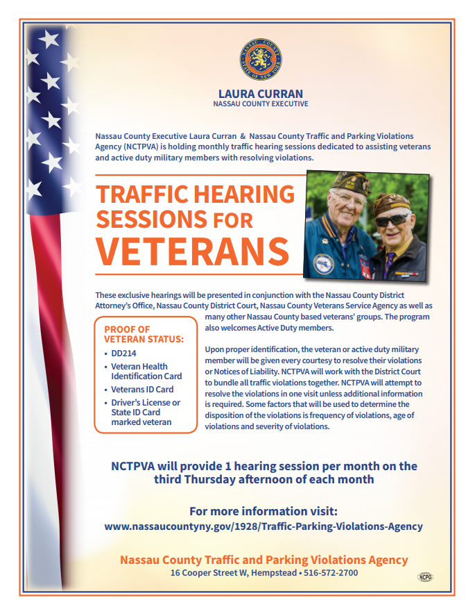 Traffic Hearing Sessions for Veterans Opens in new window