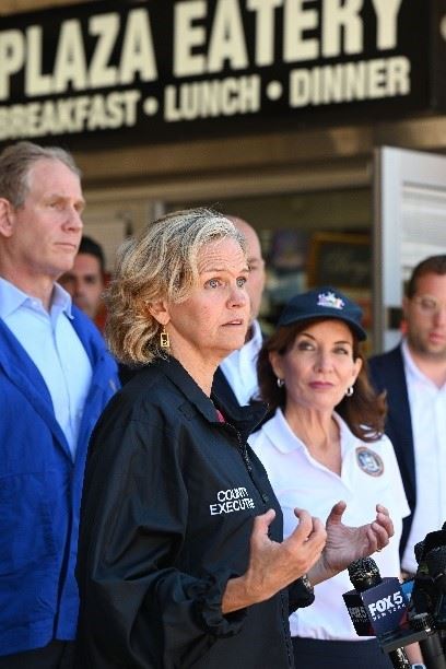 (County Executive Curran announces storm relief for Nassau with Governor Kathy Hochul)