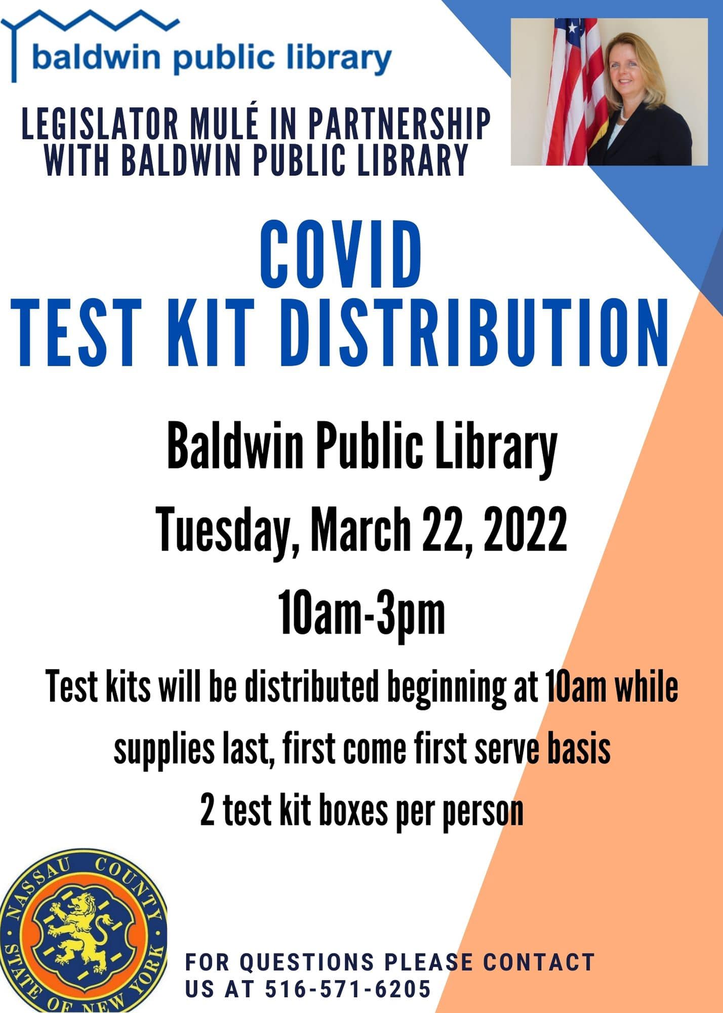Legislator Mule - COVID-19 test distribution event (Baldwin)