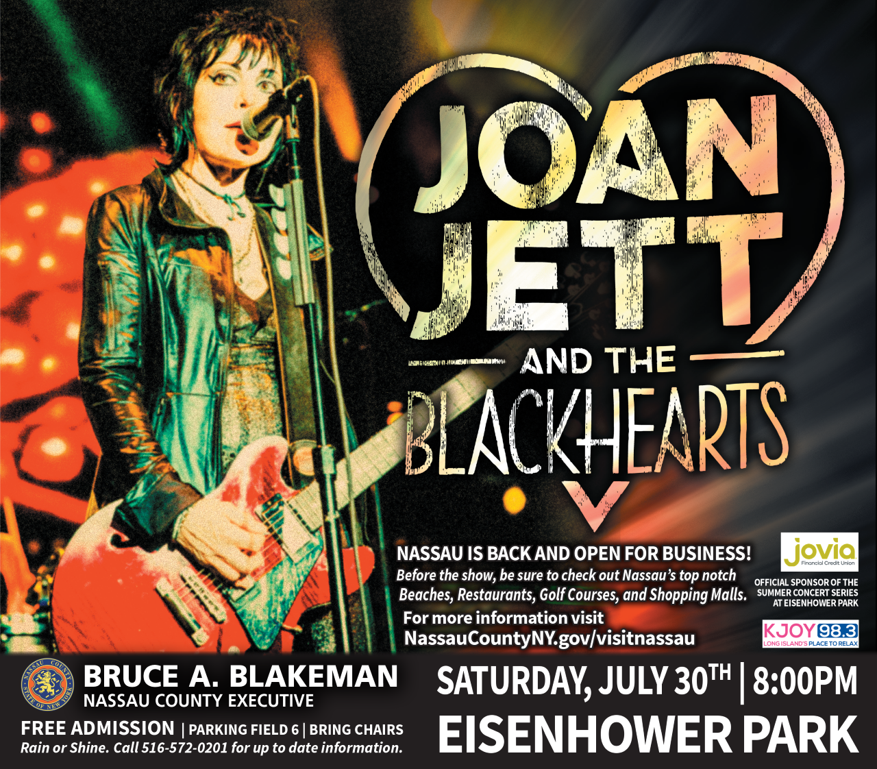 Joan Jett and the Blackhearts - Free Summer Concert - 7/30/2022, 8:00pm - at Eisenhower Park