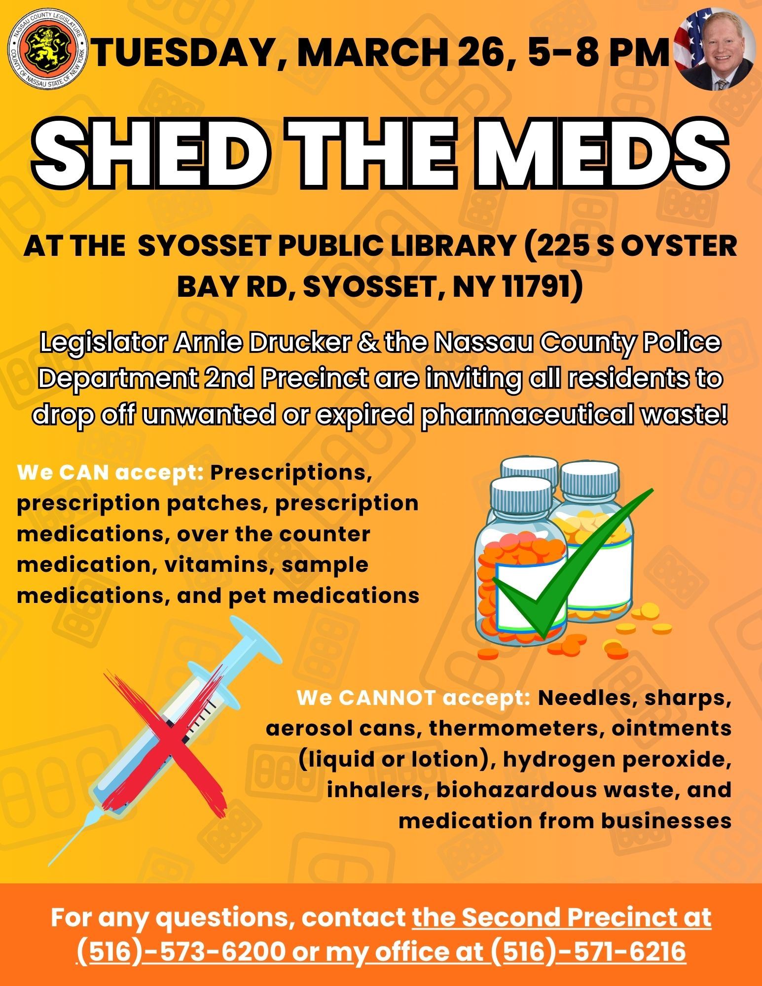 Shed the Meds Event; At the Syosset Public Library (225 S Oyster Bay RD, Syosset, NY 11791)