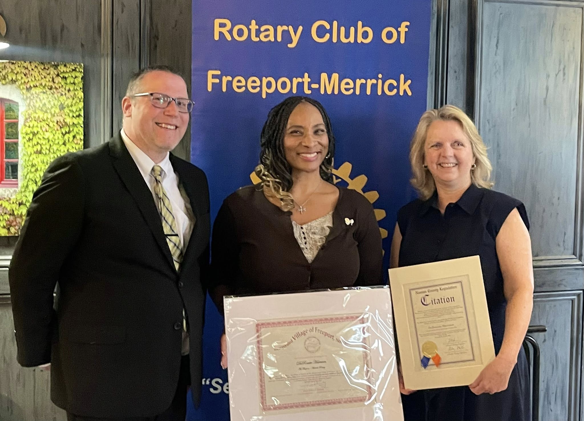 Mule - Freeport Merrick Rotary Installation 2025 - DeRosette Harrison