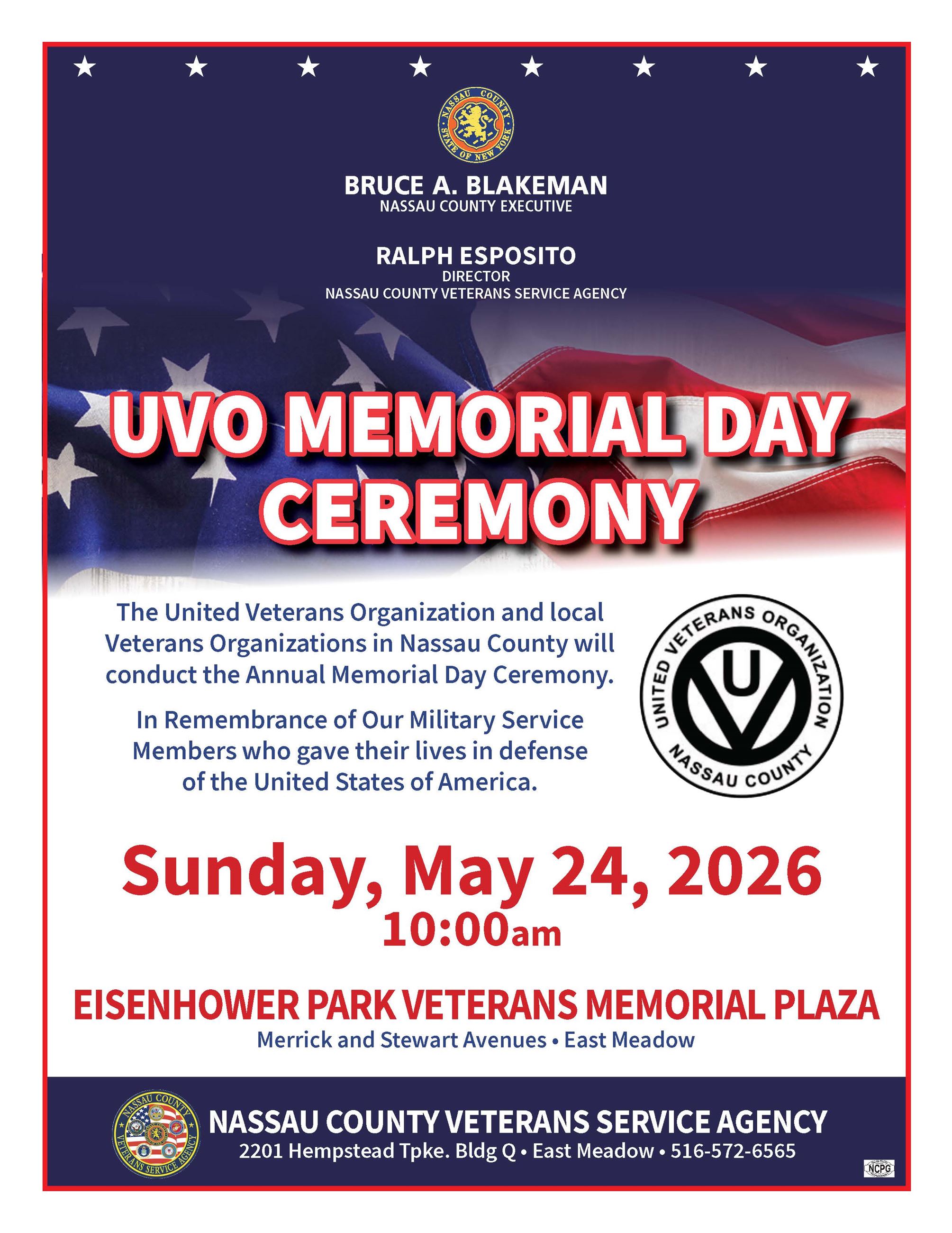 UVO Memorial Day 2026 FLYER
