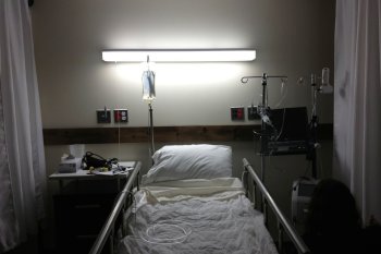 Hospital bed with lights