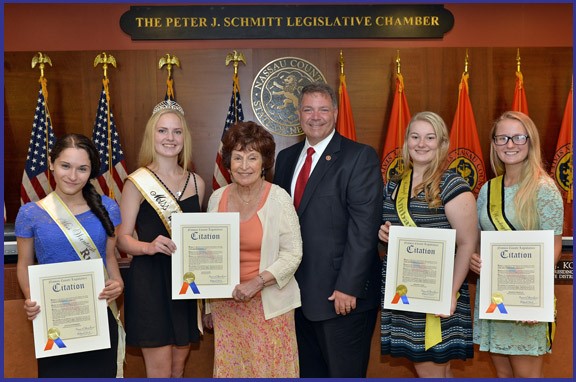 LEGISLATOR RHOADS WELCOMES MISS WANTAGH CONTESTANTS